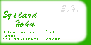 szilard hohn business card